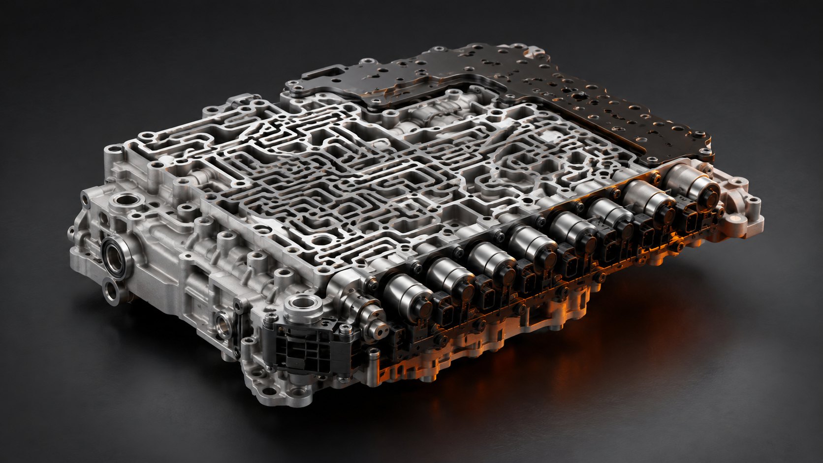 Гидроблок ZF 8HP45 с гидравлическими каналами и соленоидами